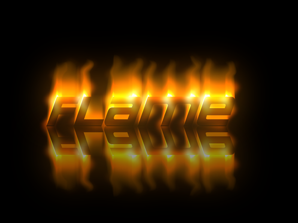 flaming text